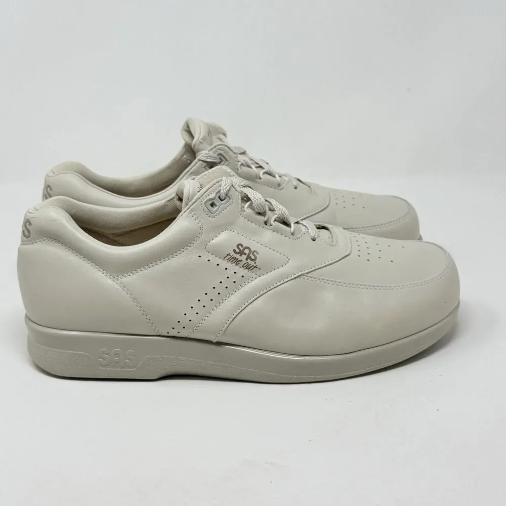 SAS Time Out Shoes Mens 12 WW Double Wide Bone Beige Leather Comfort Walking